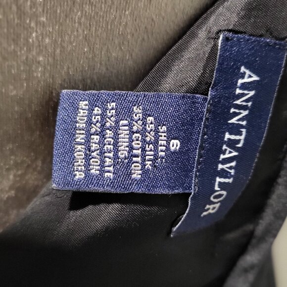 Ann Taylor Black Midi Vintage Size 6 beautiful silk and cotton dress, never worn - Picture 6 of 7